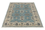 4x6 Blue and Multicolor Turkish Oushak Rug