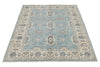 4x6 Blue and Multicolor Turkish Oushak Rug