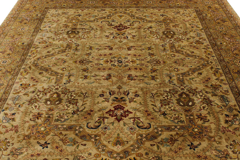 8x10 Gold and Beige Persian Traditional Rug