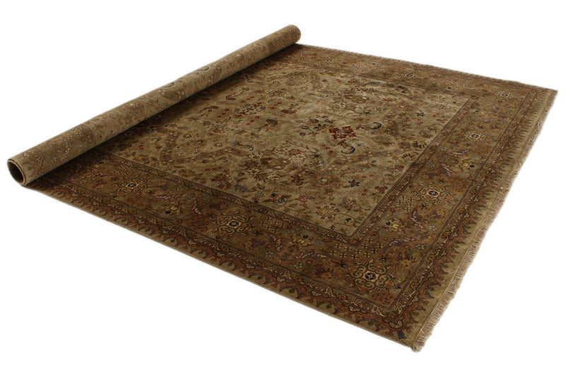 8x10 Gold and Beige Persian Traditional Rug