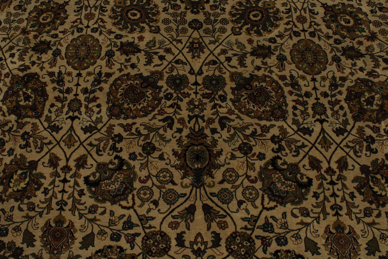 9x12 Ivory and Black Persian Traditional Rug