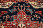 9x12 Navy and Ivory Anatolian Traditional Rug