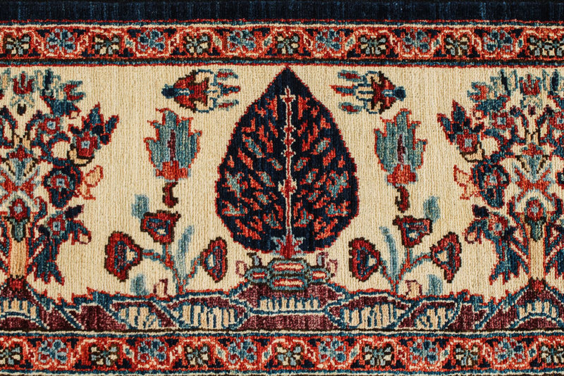 9x12 Navy and Ivory Anatolian Traditional Rug