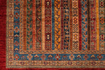 10x13 Multicolor and Red Turkish Tribal Rug