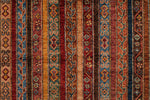 10x13 Multicolor and Red Turkish Tribal Rug
