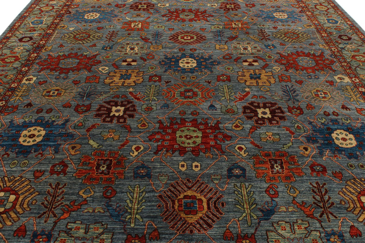 10x14 Gray and Multicolor Anatolian Traditional Rug
