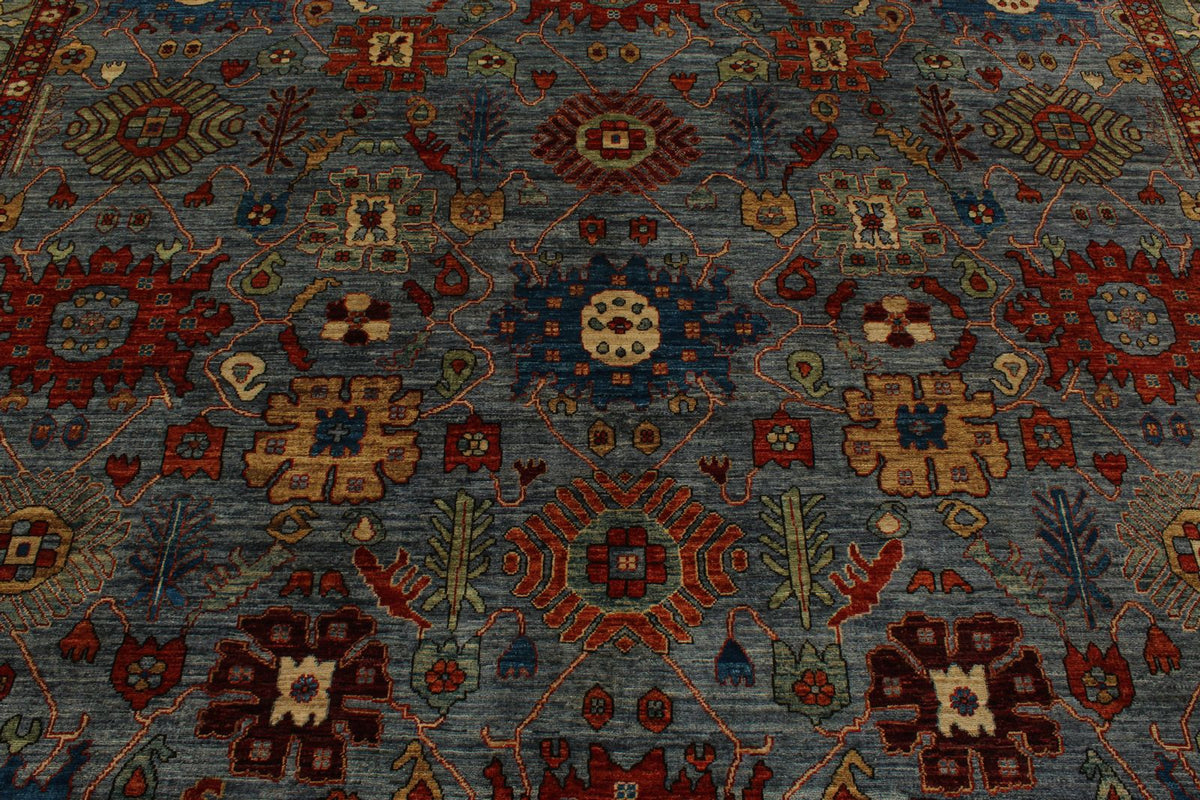 10x14 Gray and Multicolor Anatolian Traditional Rug