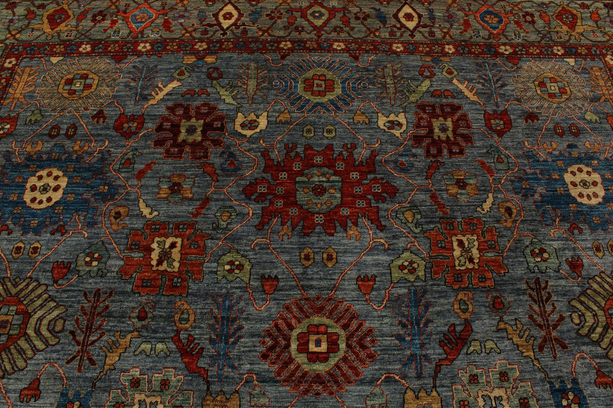 10x14 Gray and Multicolor Anatolian Traditional Rug
