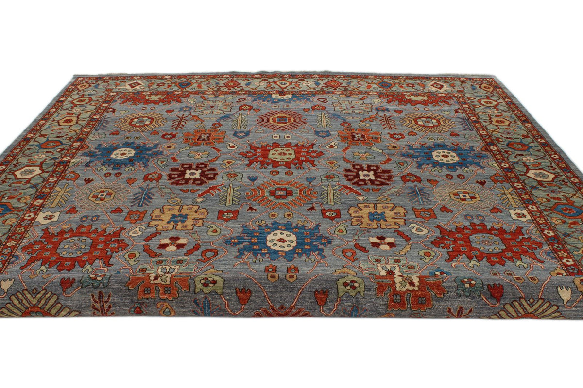 10x14 Gray and Multicolor Anatolian Traditional Rug