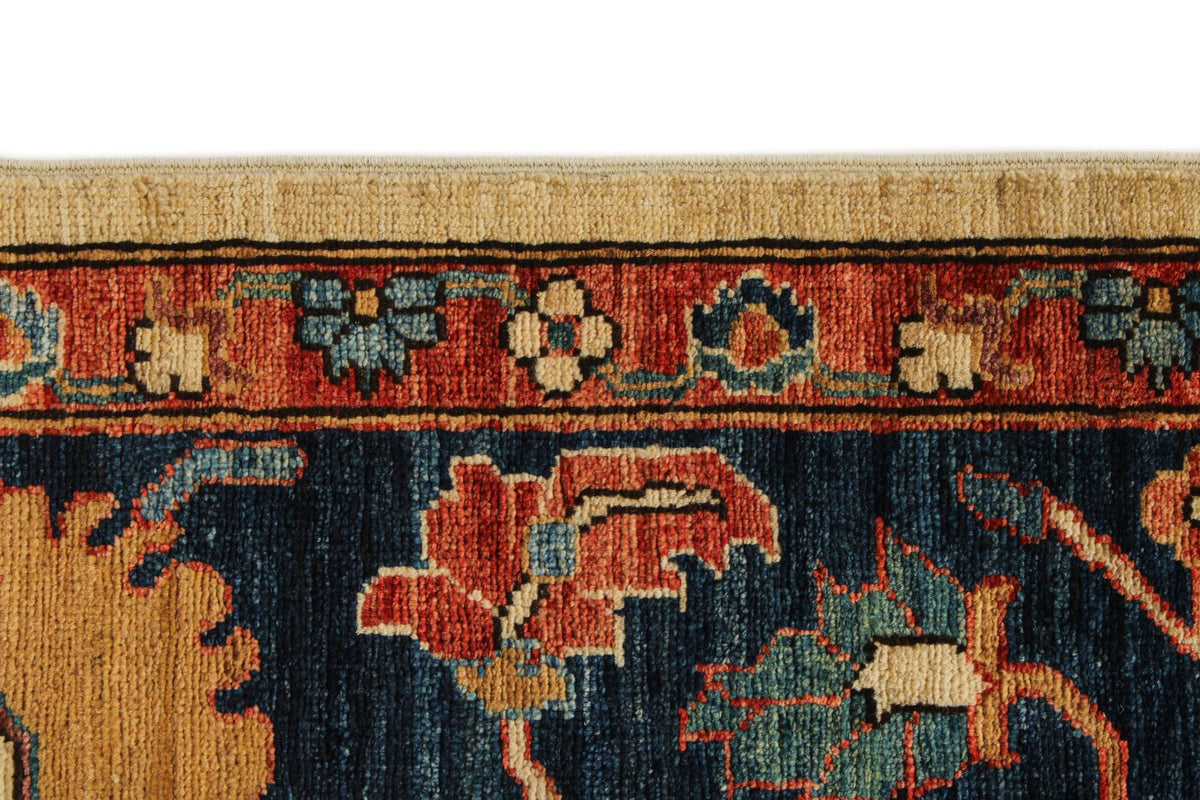 10x14 Ivory and Navy Anatolian Traditional Rug