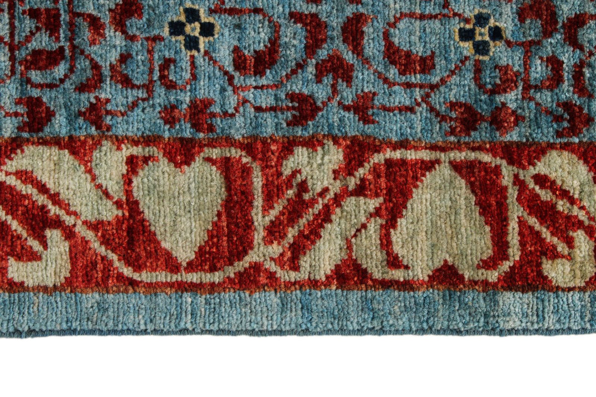 10x14 Blue and Multicolor Turkish Tribal Rug