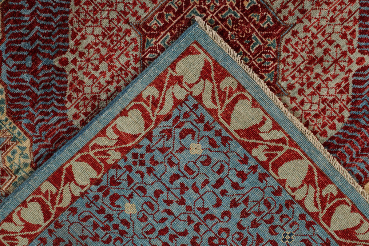 10x14 Blue and Multicolor Turkish Tribal Rug