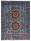10x14 Blue and Multicolor Turkish Tribal Rug