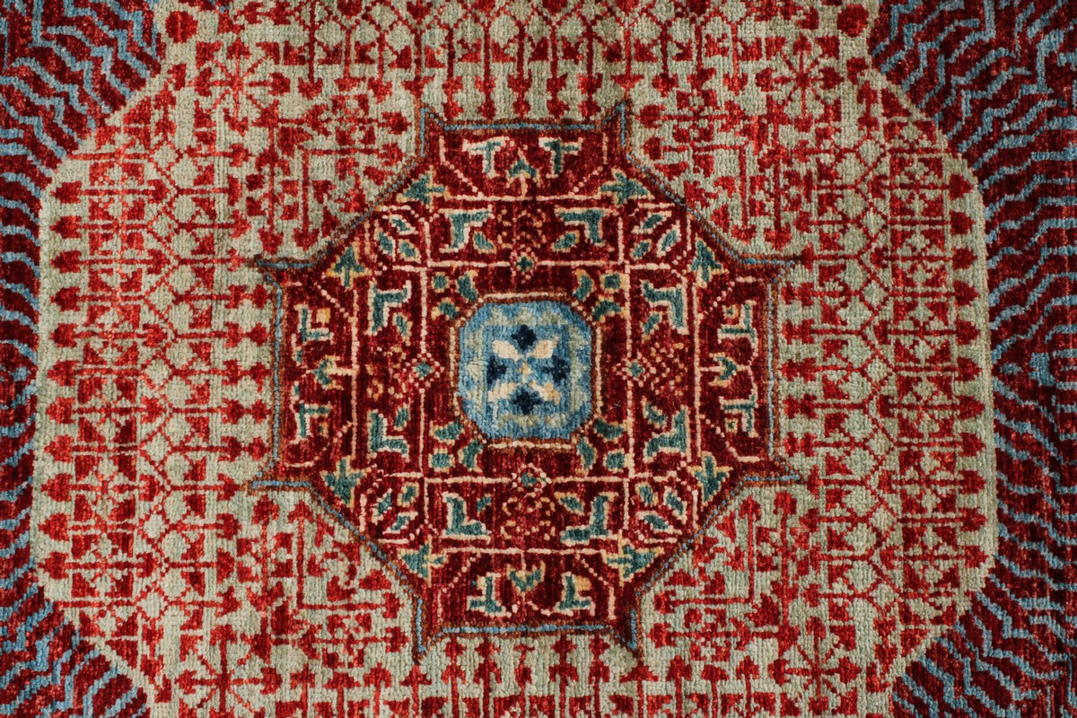 10x14 Blue and Multicolor Turkish Tribal Rug
