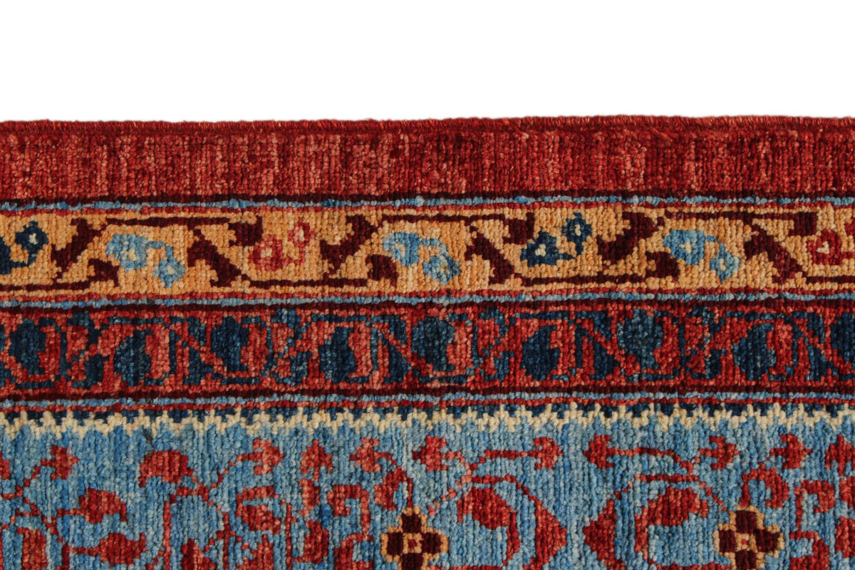 10x14 Red and Blue Turkish Tribal Rug