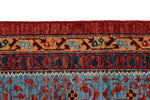 10x14 Red and Blue Turkish Tribal Rug