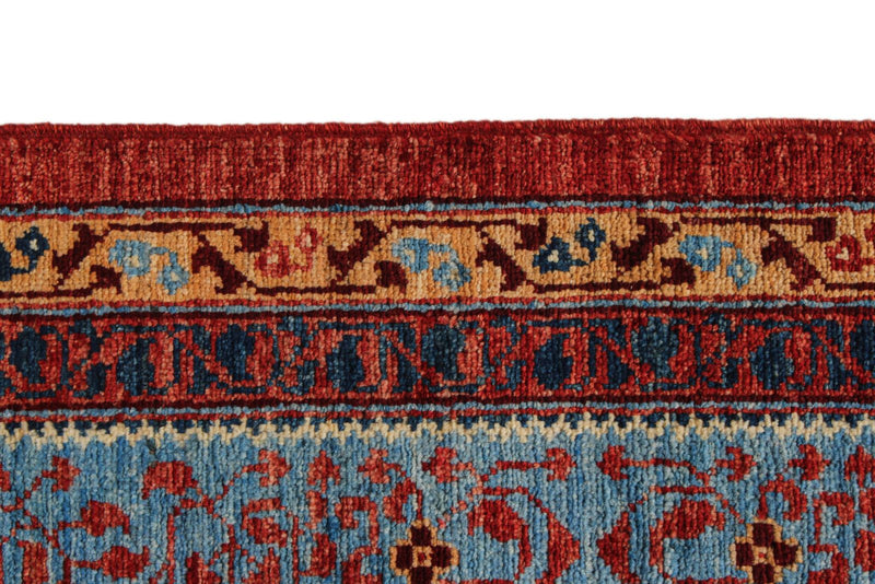 10x14 Red and Blue Turkish Tribal Rug