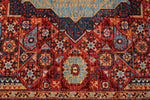 10x14 Red and Blue Turkish Tribal Rug