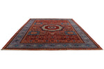 10x14 Red and Blue Turkish Tribal Rug