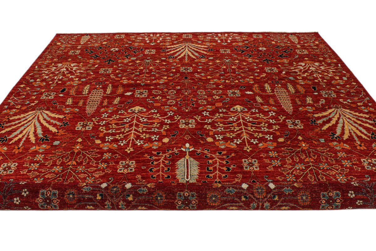 9x12 Rust and Multicolor Anatolian Traditional Rug