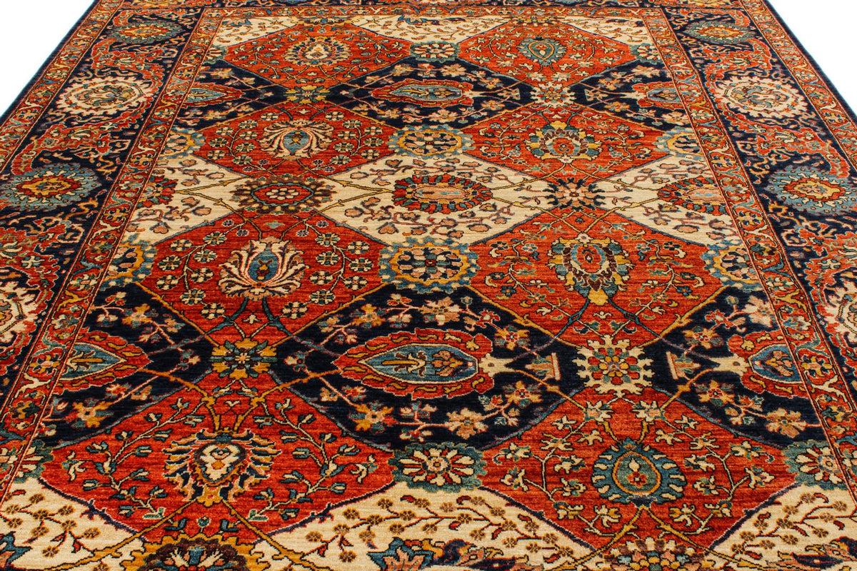 9x12 Ivory and Navy Anatolian Traditional Rug