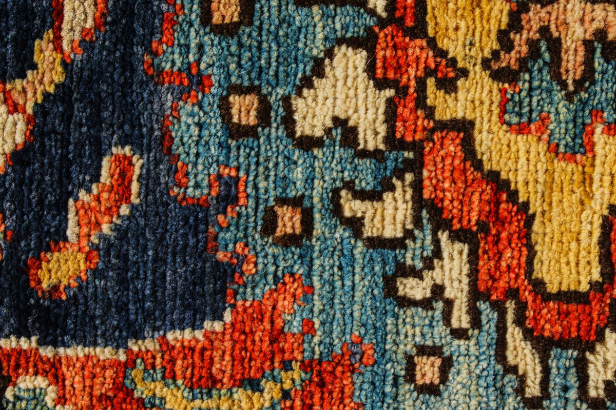 9x12 Ivory and Navy Anatolian Traditional Rug