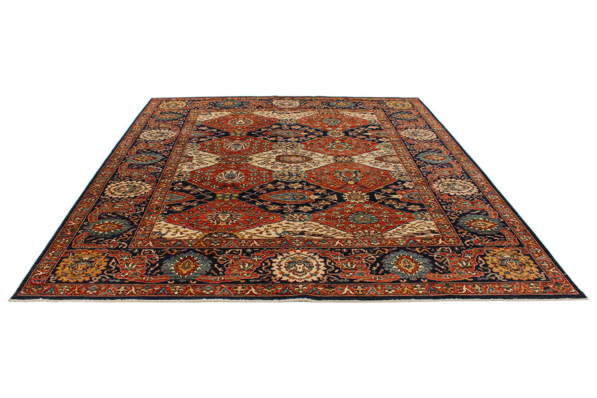 9x12 Ivory and Navy Anatolian Traditional Rug