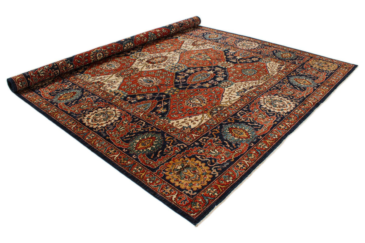 9x12 Ivory and Navy Anatolian Traditional Rug