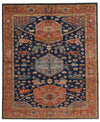 8x10 Navy and Rust Anatolian Traditional Rug