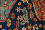8x10 Navy and Rust Anatolian Traditional Rug