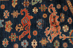 8x10 Navy and Rust Anatolian Traditional Rug