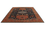 8x10 Navy and Rust Anatolian Traditional Rug