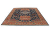8x10 Navy and Rust Anatolian Traditional Rug