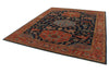 8x10 Navy and Rust Anatolian Traditional Rug