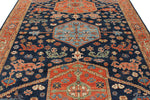 8x10 Navy and Rust Anatolian Traditional Rug