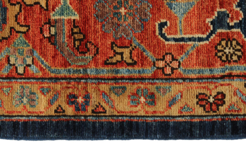 8x10 Navy and Rust Anatolian Traditional Rug