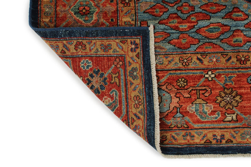 8x10 Navy and Rust Anatolian Traditional Rug