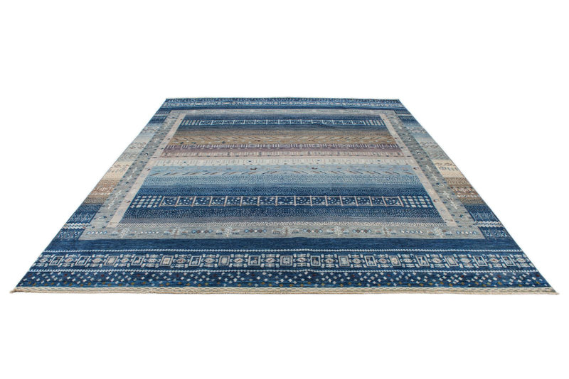 9x12 Navy and Ivory Persian Traditional Rug