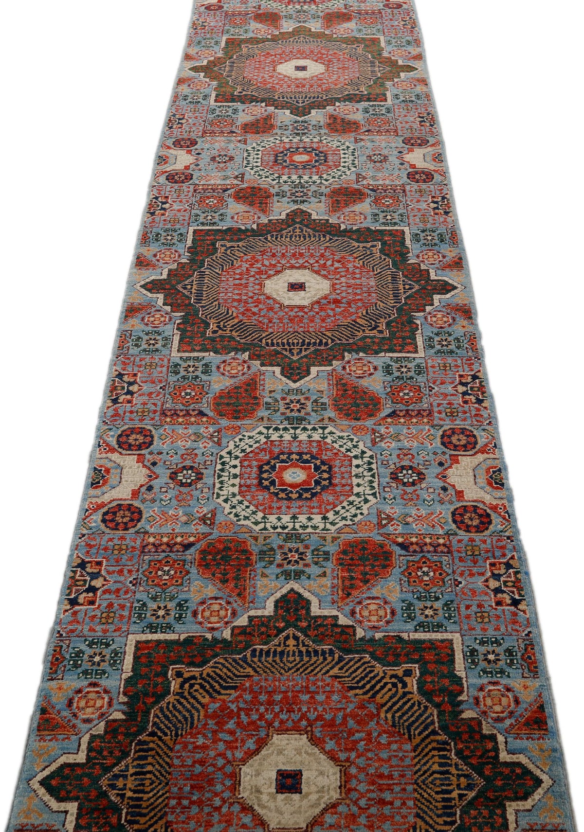 3x16 Blue and Multicolor Turkish Tribal Runner