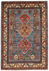 5x8 light Blue and Ivory Anatolian Traditional Rug