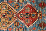 5x8 light Blue and Ivory Anatolian Traditional Rug