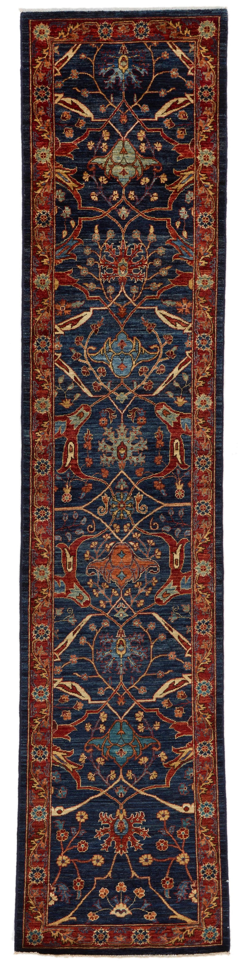 3x12 Navy and Red Anatolian Traditional Runner