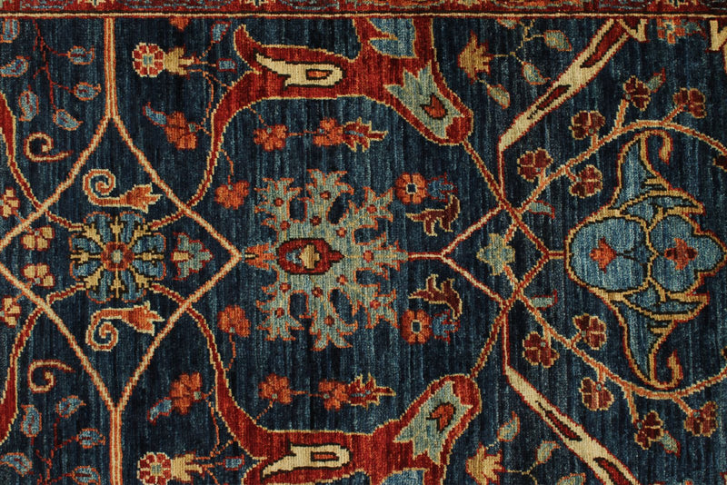 3x12 Navy and Red Anatolian Traditional Runner