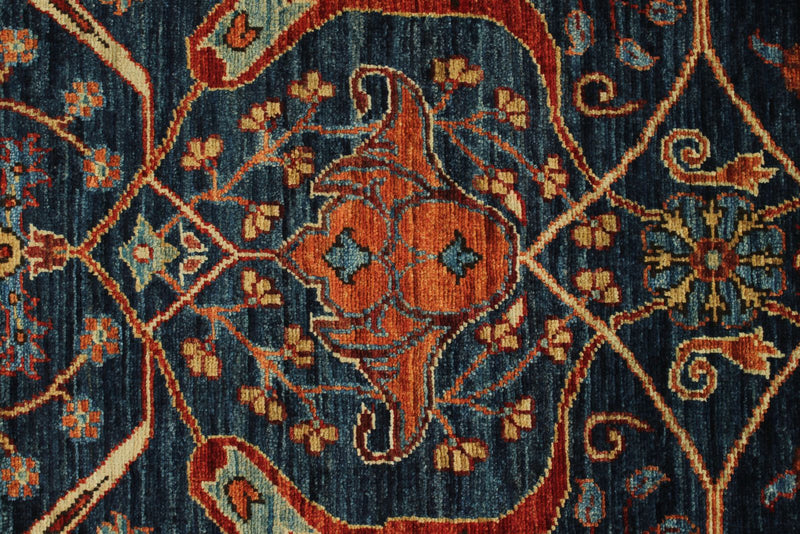 3x12 Navy and Red Anatolian Traditional Runner