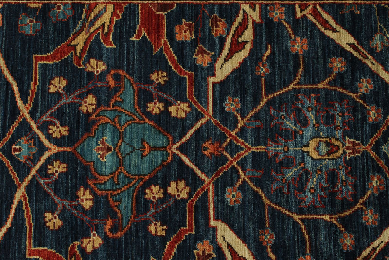 3x12 Navy and Red Anatolian Traditional Runner