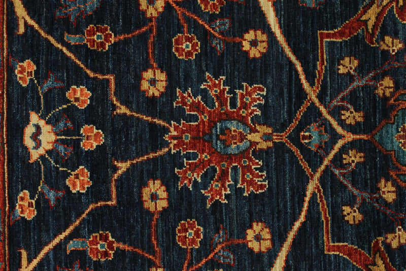 3x12 Navy and Red Anatolian Traditional Runner