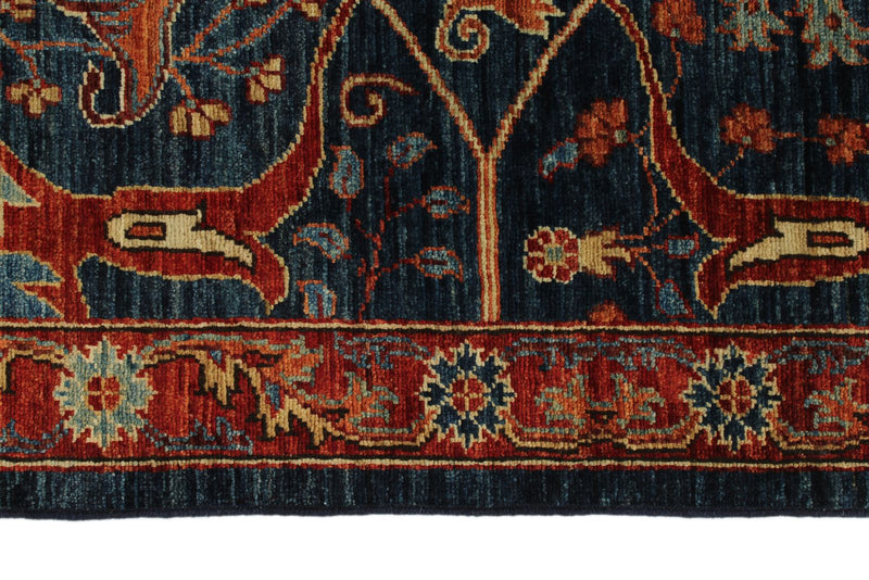 3x12 Navy and Red Anatolian Traditional Runner