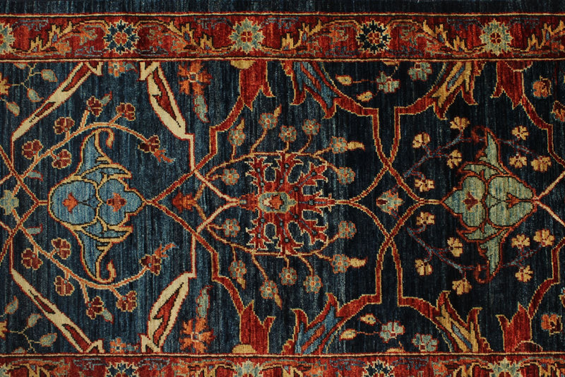 3x12 Navy and Red Anatolian Traditional Runner
