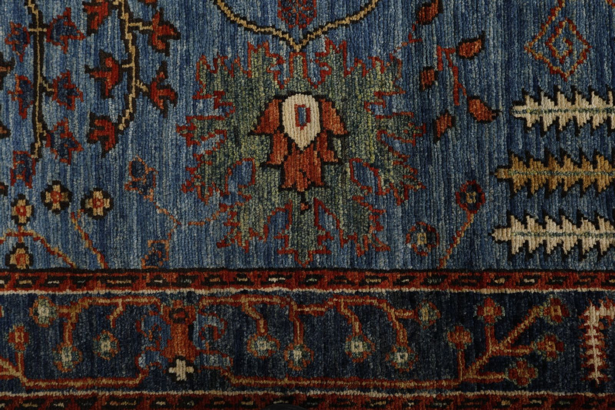 3x12 Light Blue and Navy Anatolian Traditional Runner