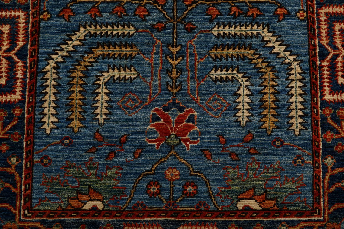 3x12 Light Blue and Navy Anatolian Traditional Runner